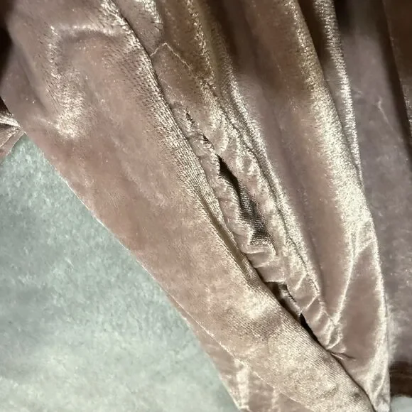 NWT Free People Portia Velvet S Pink Dress V-Neck Balloon Sleeve Romantic Boho - Picture 8 of 10